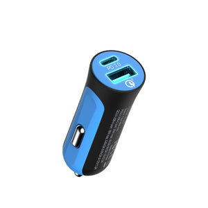 X2PD Compact & Fast Dual Car Charger with 30W USB-C PD - Blue - RapidX