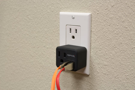 PowX-2 Wall Outlet with 2 USB Ports by RapidX Black - RapidX