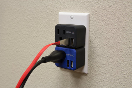 PowX-2 Wall Outlet with 2 USB Ports by RapidX Blue - RapidX