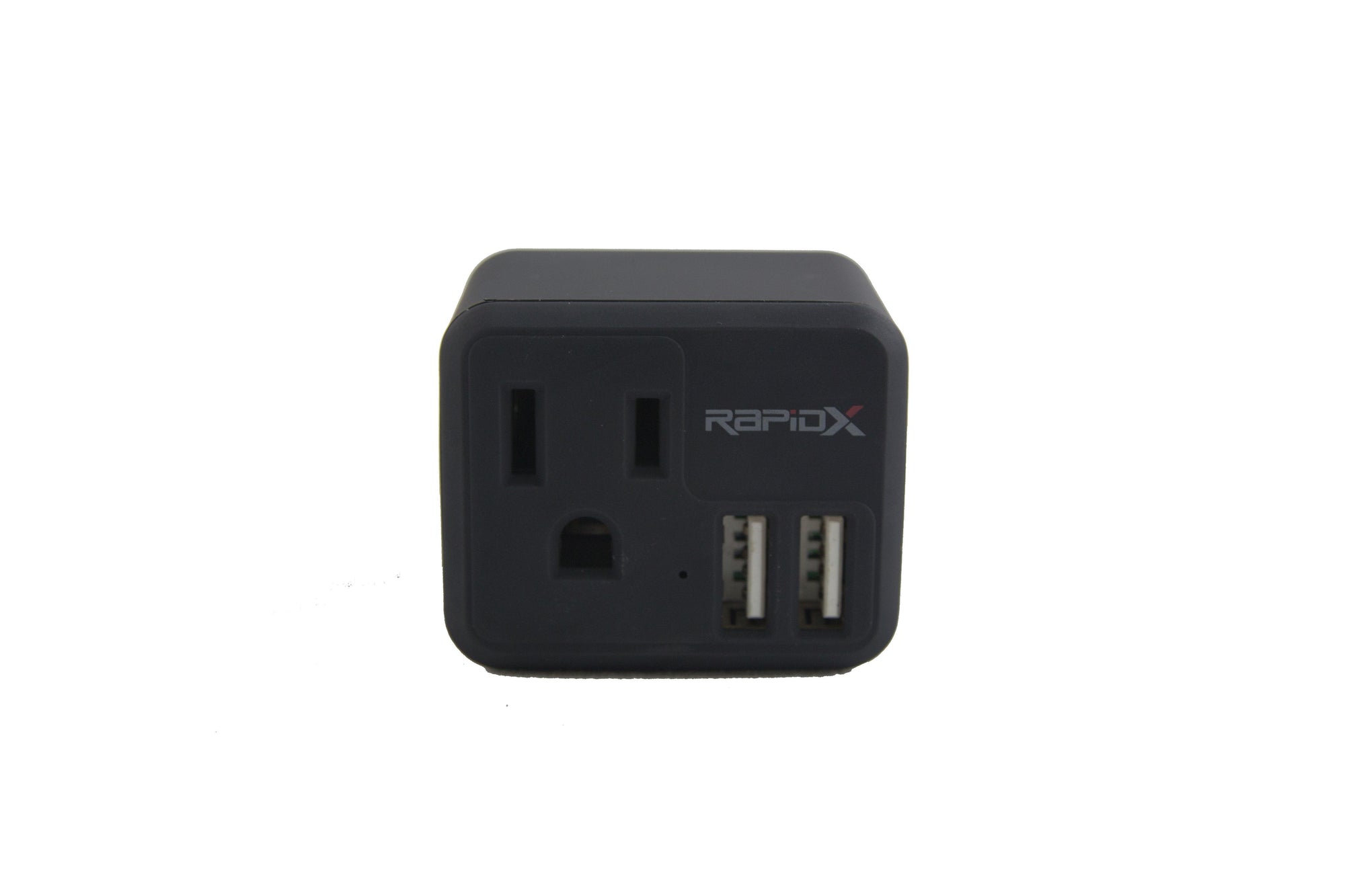 PowX-2 Wall Outlet with 2 USB Ports by RapidX Black - RapidX