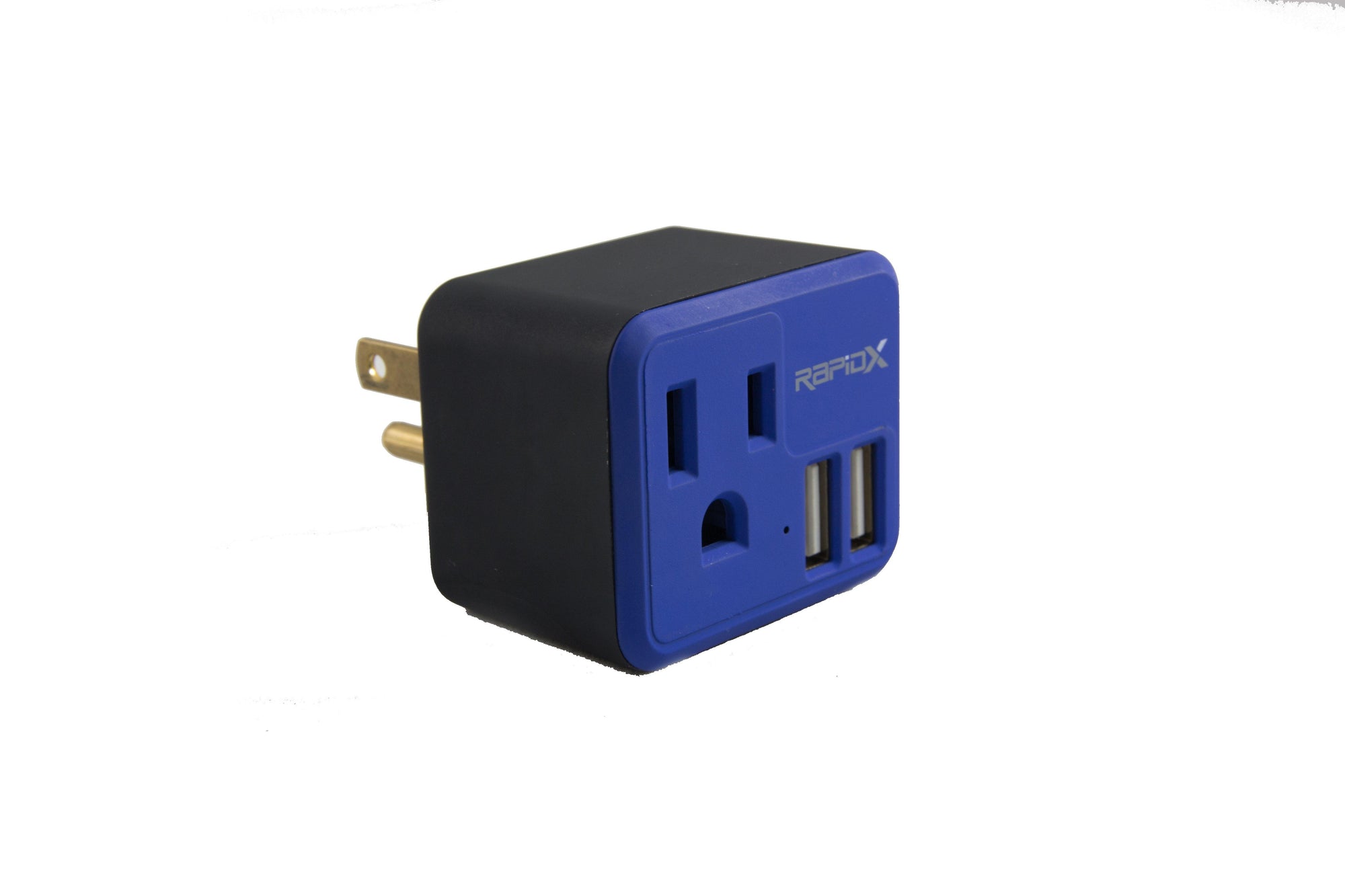 PowX-2 Wall Outlet with 2 USB Ports by RapidX Blue - RapidX